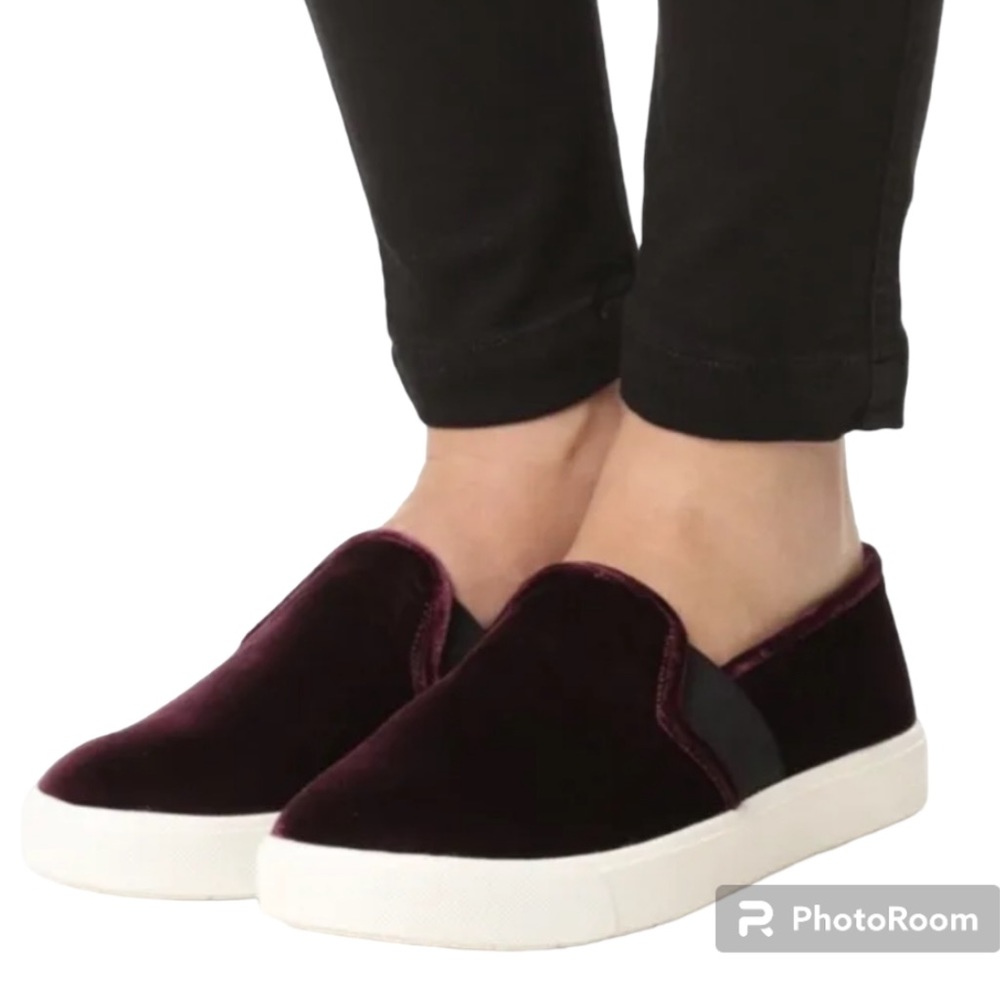 Vince Velvet Slip-On Skate Sneakers Pinot Size 8